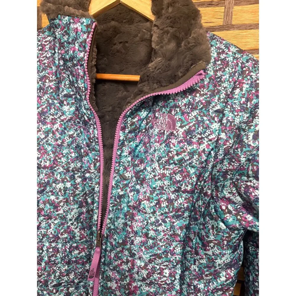 The North Face Blue And Gray Reversible Jacket‎ Girls Size XL